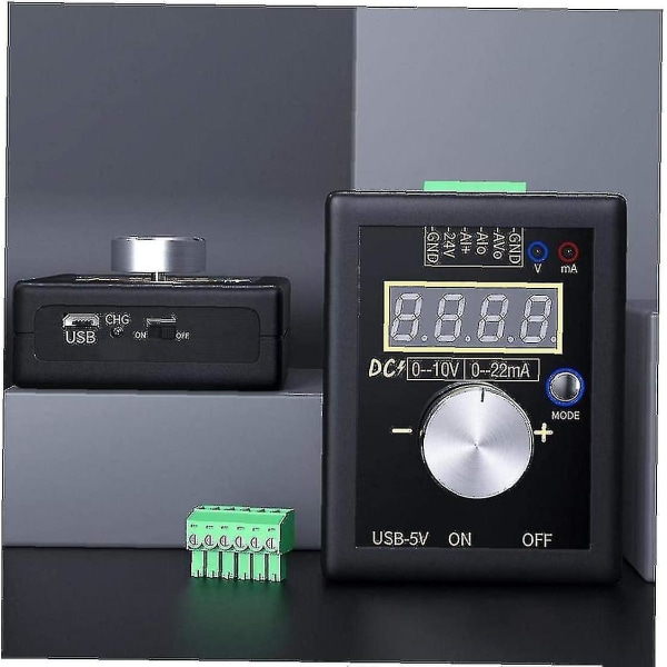 Signalgenerator 0-10v/0-4-20ma Strømspenningssimulering Håndholdt Signalgenerator Innebygd litiumbatteri For Plc Panel Debugging Svart Praktisk