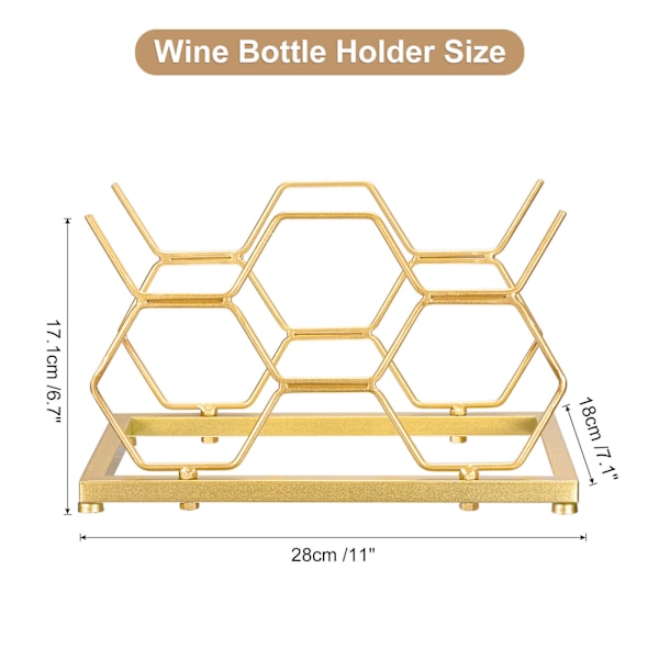 Tiski Wine Rack - 5 Pulloa Vapaasti Seisova Moderni Kultametalli Pieni Wine Rack - Pöytä Wine Holder Telikka Kaappiin, Komeroon