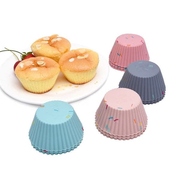 6 stk./sæt Genanvendelige silikoneforme til muffins og kager