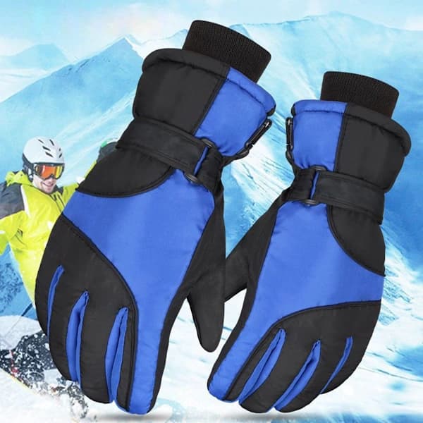 Vinterhandskar, Varma pekskärmsvantar för snowboardåkning för män och kvinnor blå