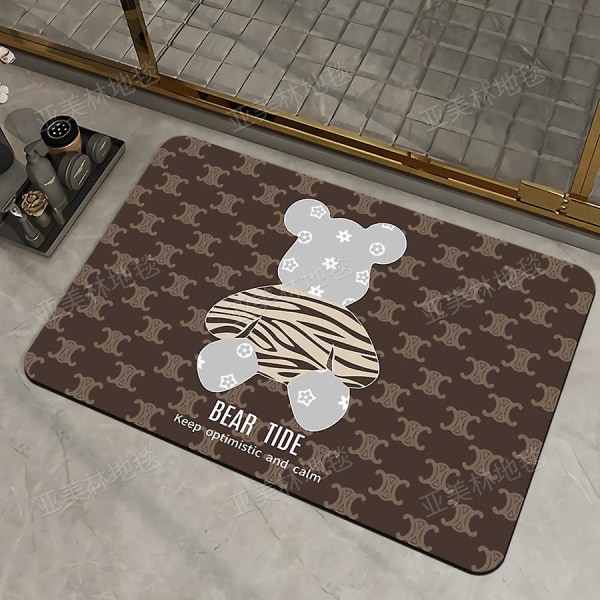 Soft diatom mud absorbent floor mat non-slip bathroom foot pad quick-drying non-slip mat24*35in 60*90cm