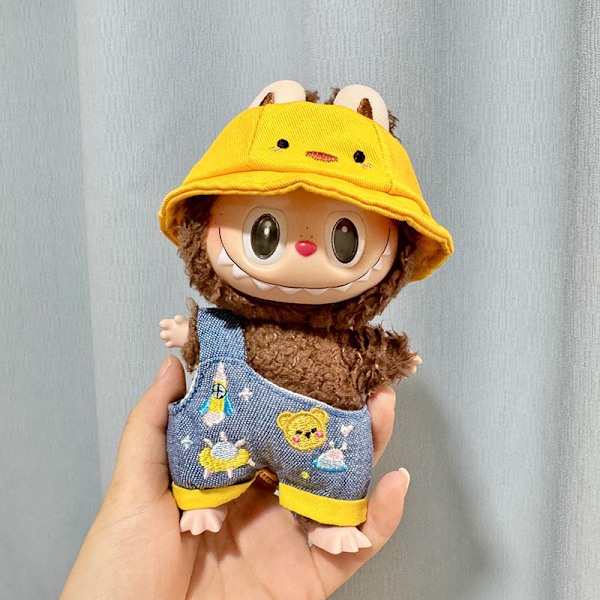 [HH] Kläder Endast Labubu Overaller Har en Sittplats Outfits Labubu Klä upp Dockkläder Dinosaurie Doll not included