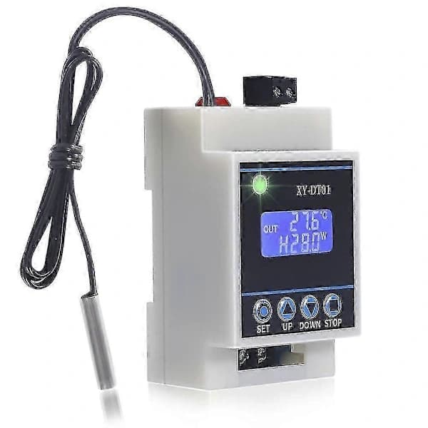 Digital Temperaturregulator Termostat -40C til 110C med LCD-skjerm og Vanntett Sensor