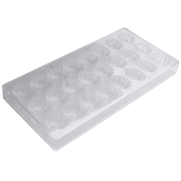 Muslingeskalformet hård chokoladeform 3d havmusling polycarbonat klar isgelé slikform