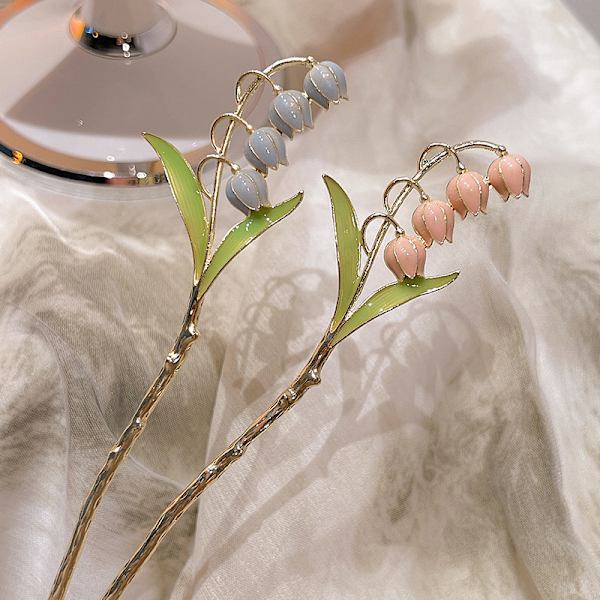 Hårnåle Sticks Flower 2 stk. Metal Hårtilbehør Enkel Hårnål Hårpind til Langt Hår Elegant Pins Hårstyling Tilbehør