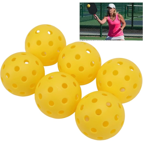 Plast Pickleball, Exakt Borrning Inomhus Träning Floorball Special Fogsvetsningsteknik Gul Stabil Flygrutt Maximal Studs för Inomhus