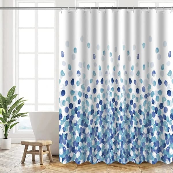 HA~Maskinvaskbart bruseforhæng i polyester 180x200 cm med vægt i bunden og 12 kroge, til badeværelse