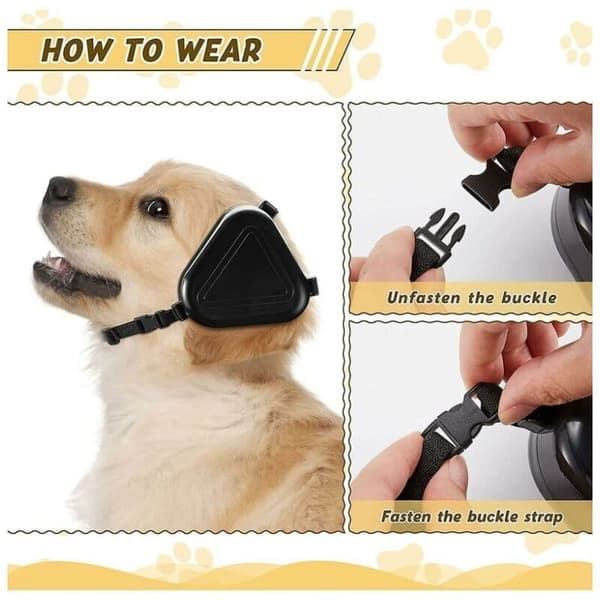 Dyretilbehør - Hundeørebeskyttelse - Støjbeskyttelse - Sort - Justerbar - ABS-PVC