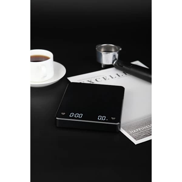 HA- Genopladelig Kaffevægt med Timer 3 kg / 0,1 g Sort