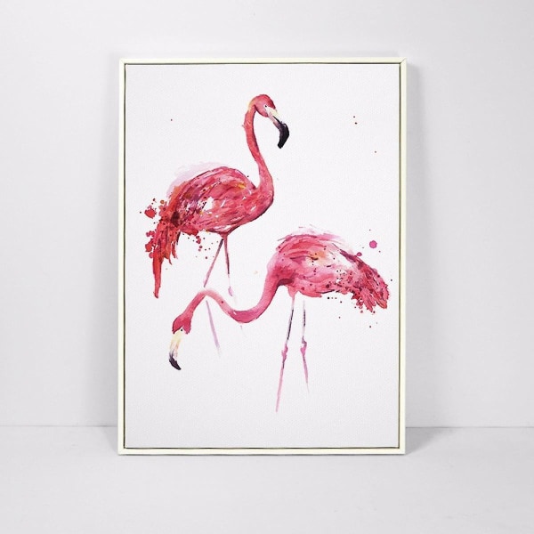 Wekity Kissa, Flamingot ja Hirvi Seinätaide Canvas Painatus Juliste, Yksinkertainen Muoti Vesiväri Taide Piirustus Sisustus Kotiin Olohuoneeseen Makuuhuoneeseen Toimistoon ja Lapselle
