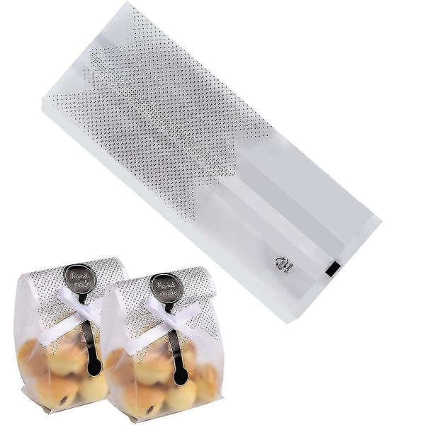 /HH/100-pack kakpåsar klara plastgodispåsar Godispåsar för minilimpa, buntkaka, varm choklad - Perfekt