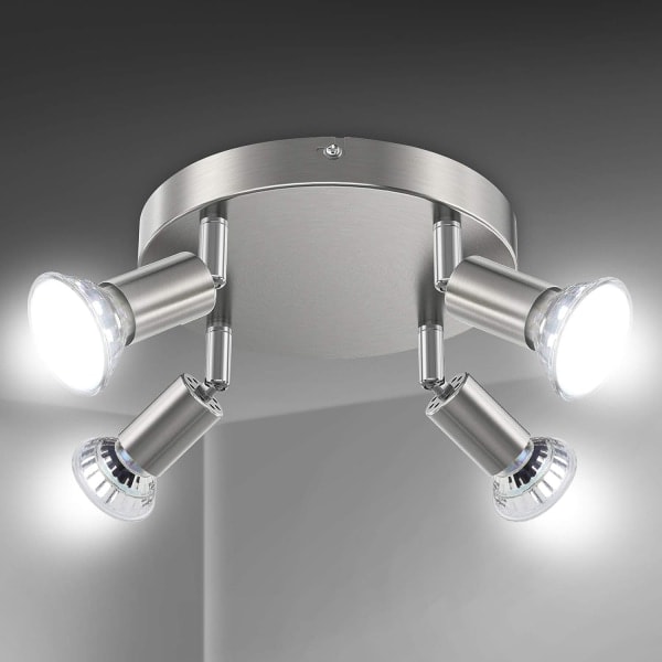 /HA/LED-taklampe Roterbar, 4-veis rund LED-takspotlight,