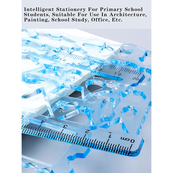 3 st multifunktionella geometriska linjaler för ritverktyg Skolmaterial Linjaler Mångsidigt mätverktyg: Klar geometrisk linjal