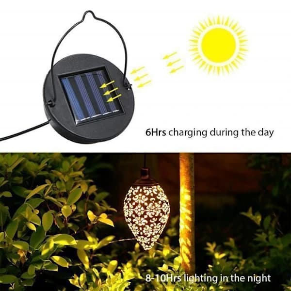 Solar LED Hagelampe - SDLOGAL - IP44 Vanntett Metallampe
