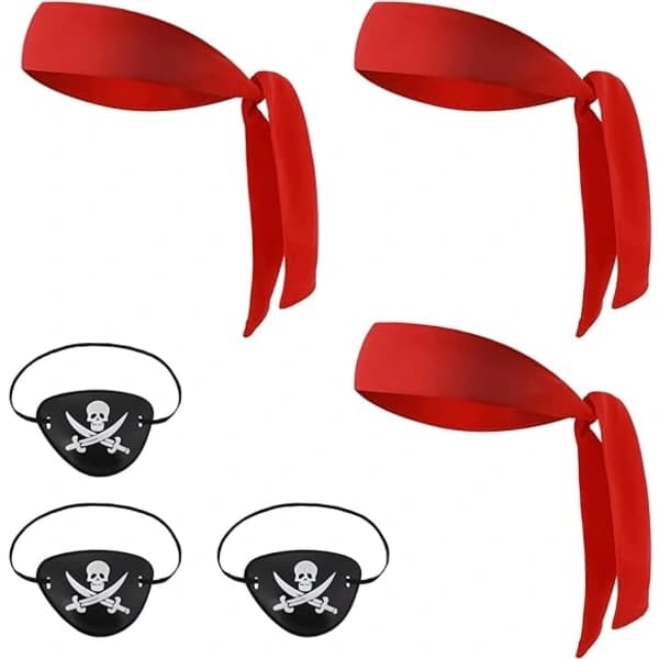 6-delt piratkostymetilbehør for kvinner vintage