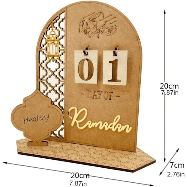 Adventskalender i træ til Ramadan, 30 dage til Eid, Ramadangave til børn, nedtællingskalender til hjemmet, Ramadan- og Eid-dekoration