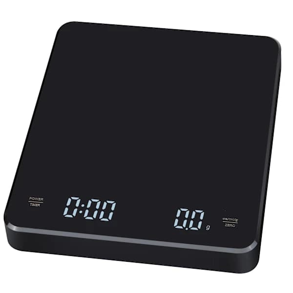 Genopladelig kaffevægt med timer 3 kg / 0,1 g sort