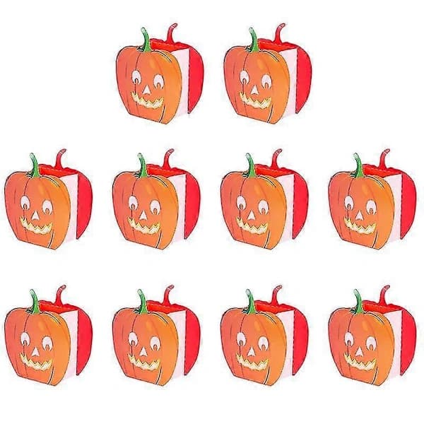 HA~10 stk Halloween Gresskar Papirlykt Utskåret Lyspose Romantisk Festtilbehør