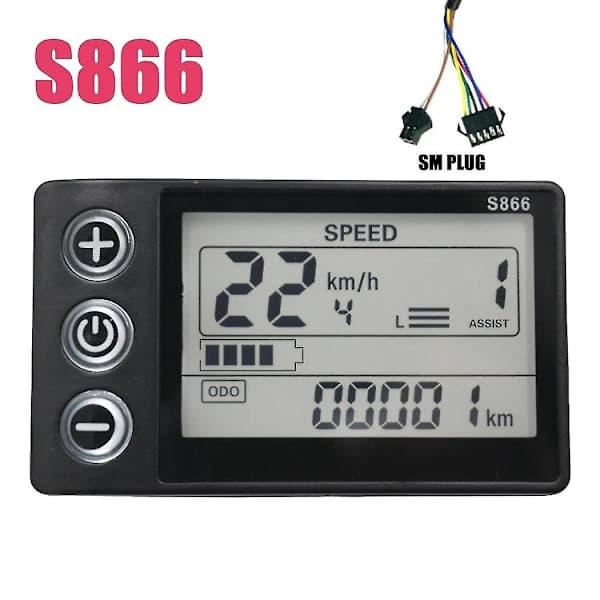 24v-60v S866 Kontrollerpanel Instrumentbräda Vattentät Elektrisk Cykel LCD-Display För Elektrisk E-cykel Sc []