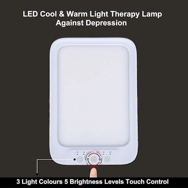 HA~LED Dagslyslampe 20000 Lux Kold & Varm Lysterapi Lampe Mod Depression 3 Lysfarver 5 Styrker