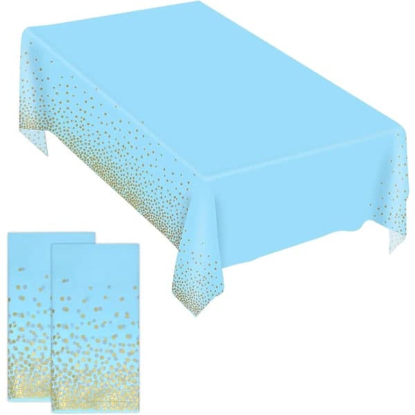 2 stk. gyldne prikker duk, festduk, 137x274 cm rektangulær