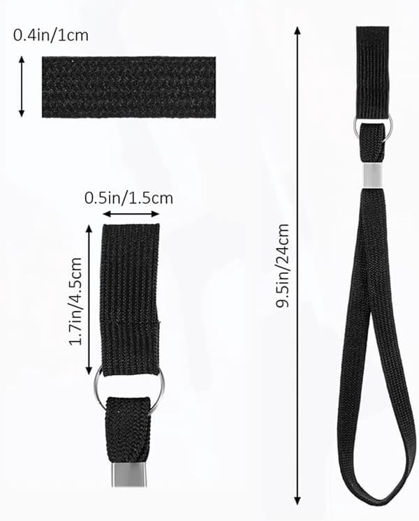 Gåstok Håndledsremme, Sæt Med 4, Universelle Elastiske Anti-Tab Kroge, Holdbart Polypropylen, Til Ældre Og Udendørs Brug, Sort