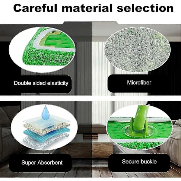 6 stk. Genanvendelige Mikrofiber Moppepuder til Swiffer Sweeper Moppe, Tørre Fejeklude - Våde Moppeklude til Gulvvask