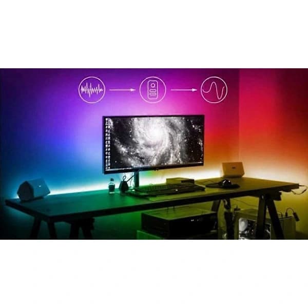 HA~2M IP65 LED-slinge RGB SMD5050 - TV - Datamaskin - Bil - USB Multolor 1 stk