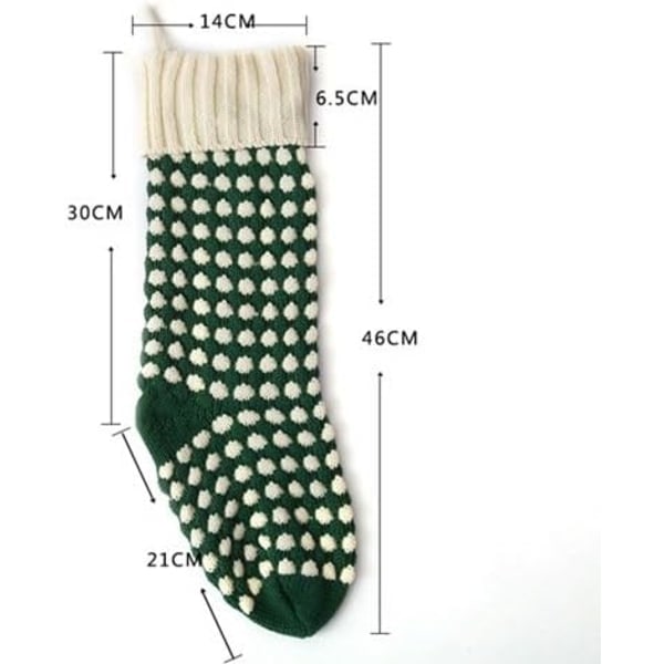 /HA/Joulusukka, 45,7 cm, ainutlaatuisesti suunniteltu viininpunainen ja vihreä pilkkuneule (pituus 45,7 cm, 2 kpl).