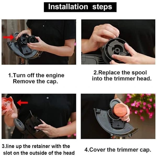 Nylonlinespole - Black & Decker - A6481 A6485 - 6-pak - 10 m - Erstatningstrimmer