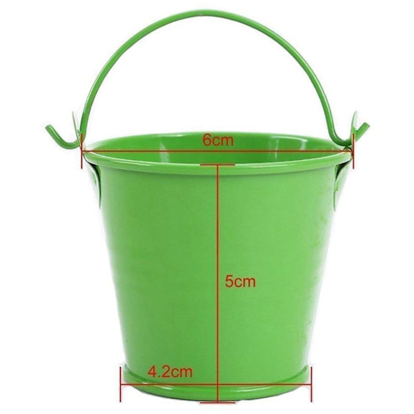 24 stk. Planter for blomster Mini bøtter Metallborddekorasjon (tilfeldig farge)