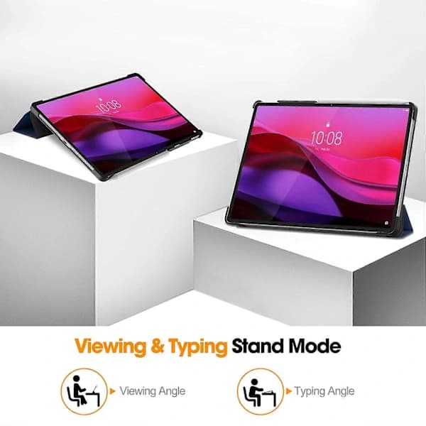 HA~Etui til Lenovo Yoga Tab Plus Anti-Drop Læderstativ Tablet Cover - Mørkeblå
