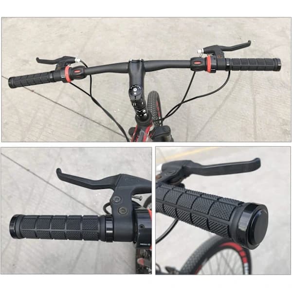 Blåt par ergonomiske cykelgreb i skridsikkert blødt gummi, greb til MTB-cykel