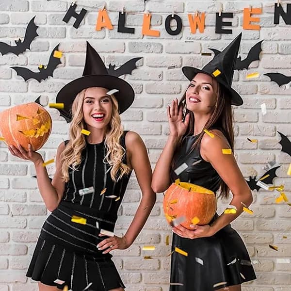 2 stk. Halloween Heksehat Hængende Heksehatte Bulk Sort Heksekostume