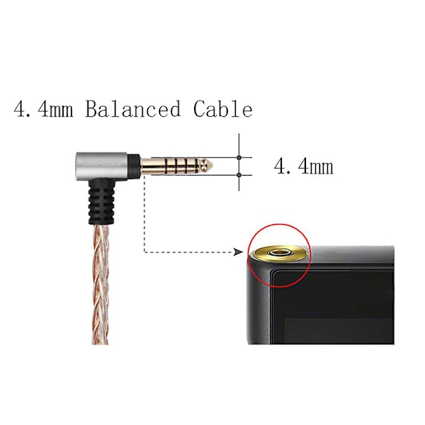 4ft/6ft 4,4 mm afbalanceret lydkabel til Mdr-xb950n1 Xb950b1 Xb950 Mdr-1a 1abt 1adac 100abn S12b1 Hea