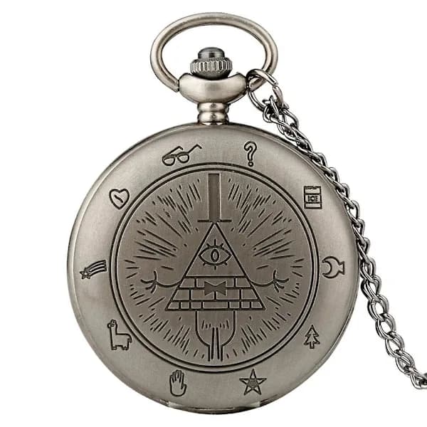 Bill Cipher - Gravity Falls Tema, Quartz Lommeur, Retro grå Retro grå