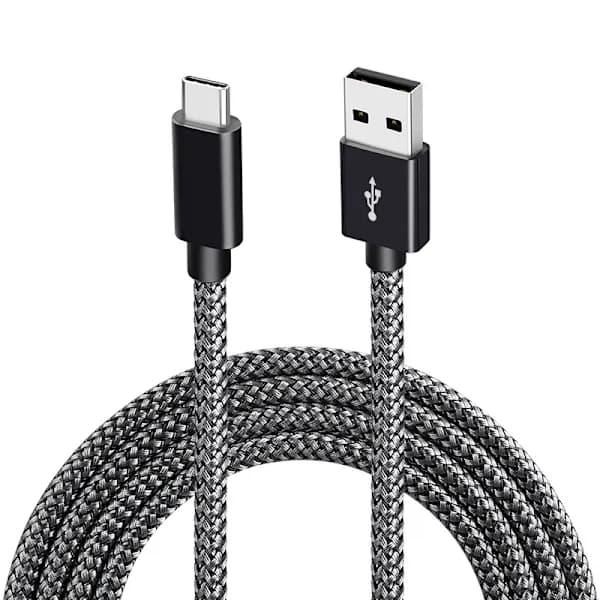 USB 2.0 - USB-C -kaapeli, 3A pikalataus, Musta, 2 m