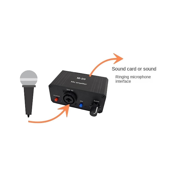 Dynamisk mikrofon kondensatormikrofonforsterker M-20 for live lydkort høyttaler lyd 48v Phanto