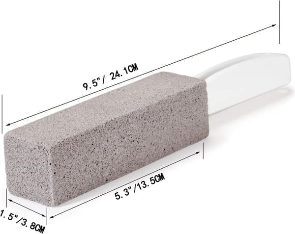 2-pack pimpstens skurborste tar bort hårda vattenringar, kalciumavlagringar och rost (grå)