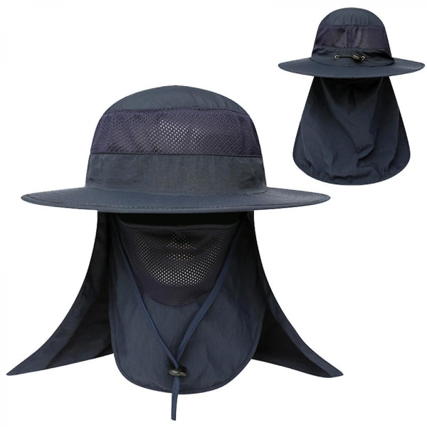 Sports Bjergbestigning Ansigt Sol Hat Fiskeri Hat Udendørs Sommer Sommer Solskin Sol Hat Anti -Osmotle Hat, Navy