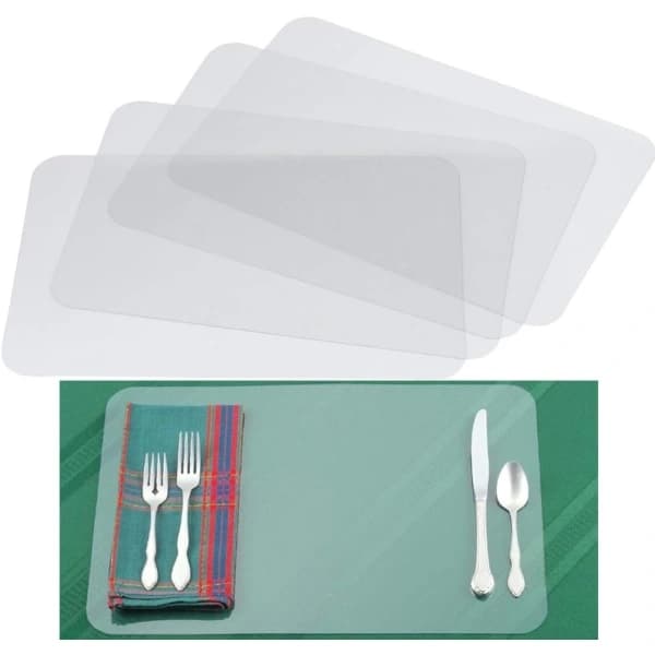 12 stk (43X28cm) - Transparente plastunderlag for barnekjøkken
