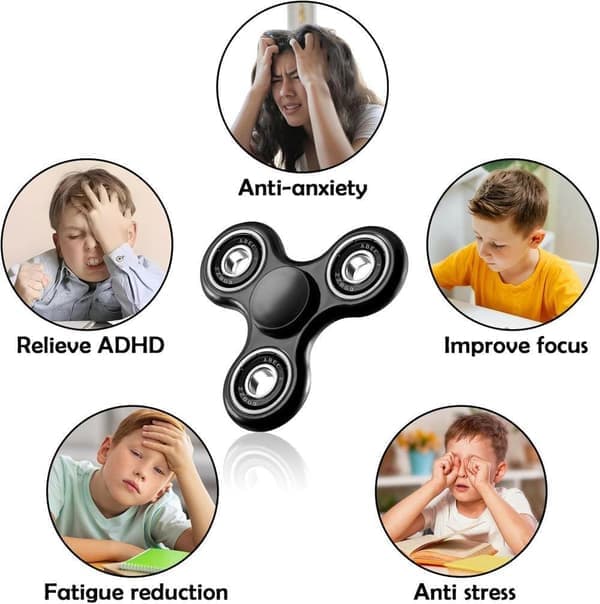 5-pack fidget spinner, färgglada stressreducerande leksaker