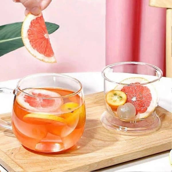 Glas Tekop 300 ml Borosilikatglas Tekop Kaffekop Te-brygger Fig