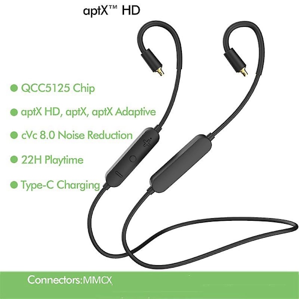 Uusin Qcc5125 Bluetooth 5.0 Kuulokkeiden Päivityskaapeli Aptx-hd & Aptx Adaptive Mmcx:lle