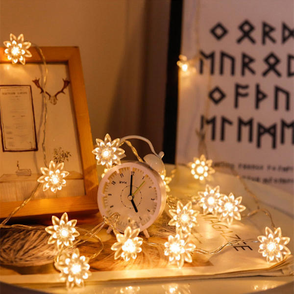 USB-drivna 3M 20LED dubbla lager blommor LED-ljusslingor - Fungerar med alla USB-portar på bärbar dator, telefonladdare, perfekt för julbröllop