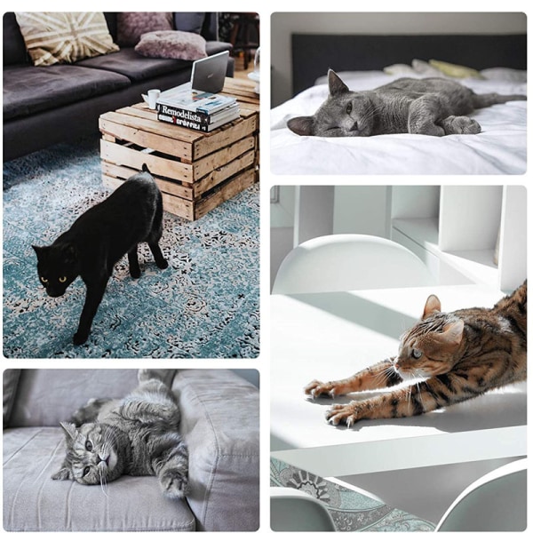 Kattskrapskydd, 10 genomskinliga klistermärken Möbelskydd mot katter, soffskydd anti-scratch , självhäftande antikloskydd