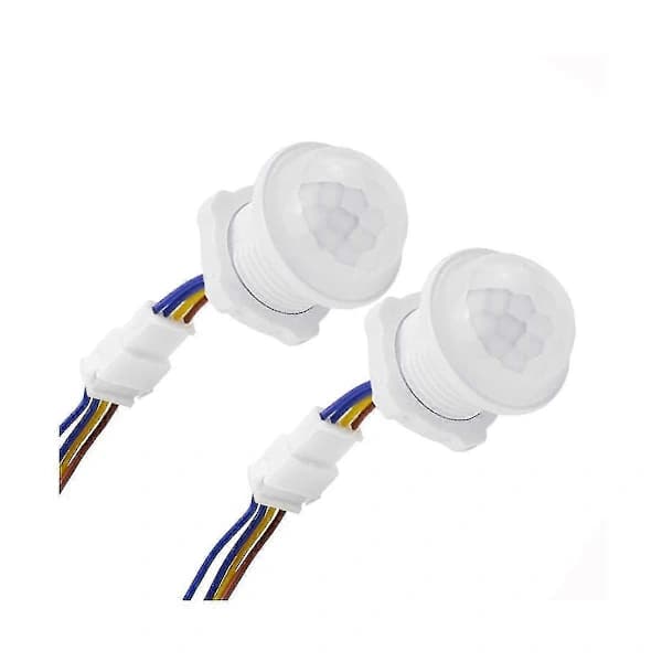 HA~2 stk Bevegelsessensor Lysbryter 110-220v Pir Sensor Smart Deteksjon Tidsforsinkelse Justerbar infrarød