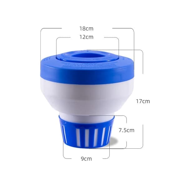 19 cm Klorflåde, Klordispenser - Justerbar Klordispenser til Pool & Spa (Indendørs & Udendørs)