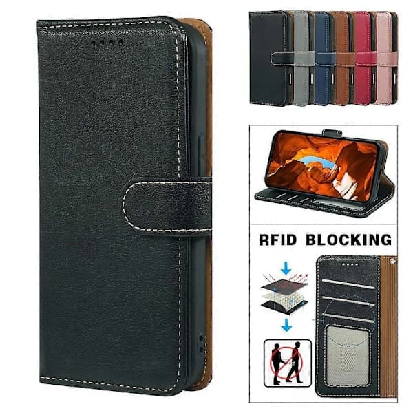 Xiaomi Redmi 15 5G Mobilskal med RFID-blockering & Magnetlås Svart