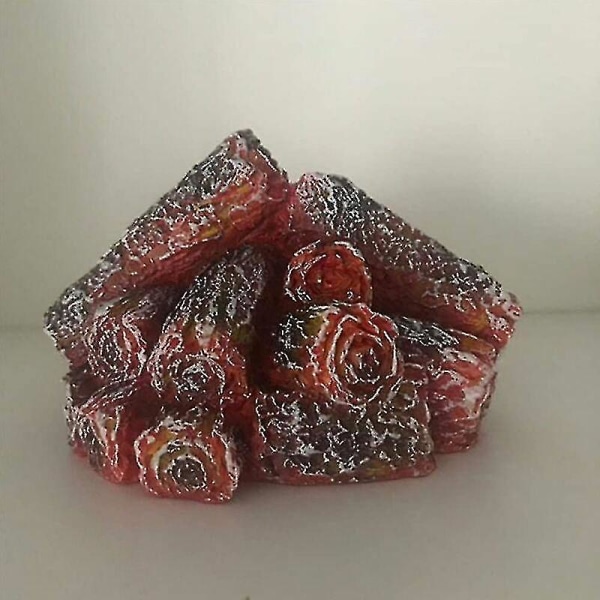 Kryc--flammeløs peislys, kunstig LED-peis med realistisk vedflamme, for festival, hjem, juledekorasjon, batteridrevet (b